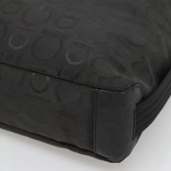 Salvatore Ferragamo Gancini Bag Canvas Leather Black Silver Auth bs26905 - Picture 10 of 16